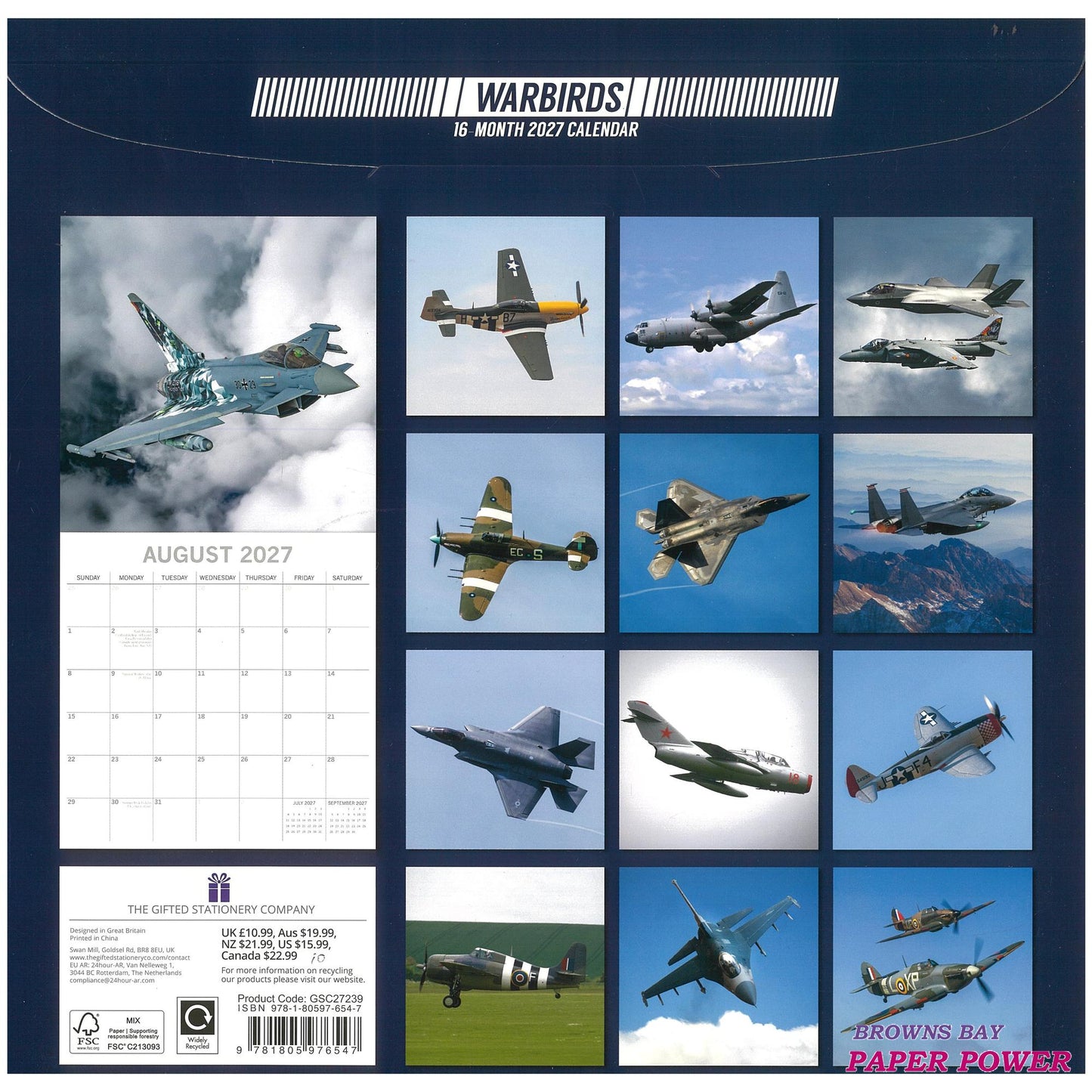 2027 Wall Calendar - Warbirds