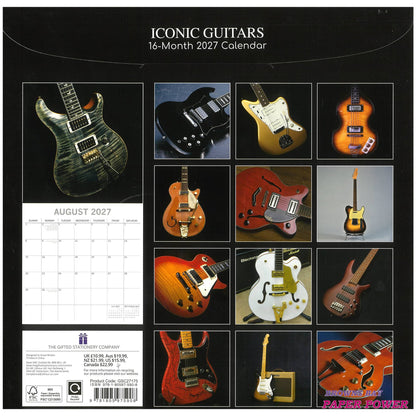 2027 Wall Calendar - Iconic Guitars