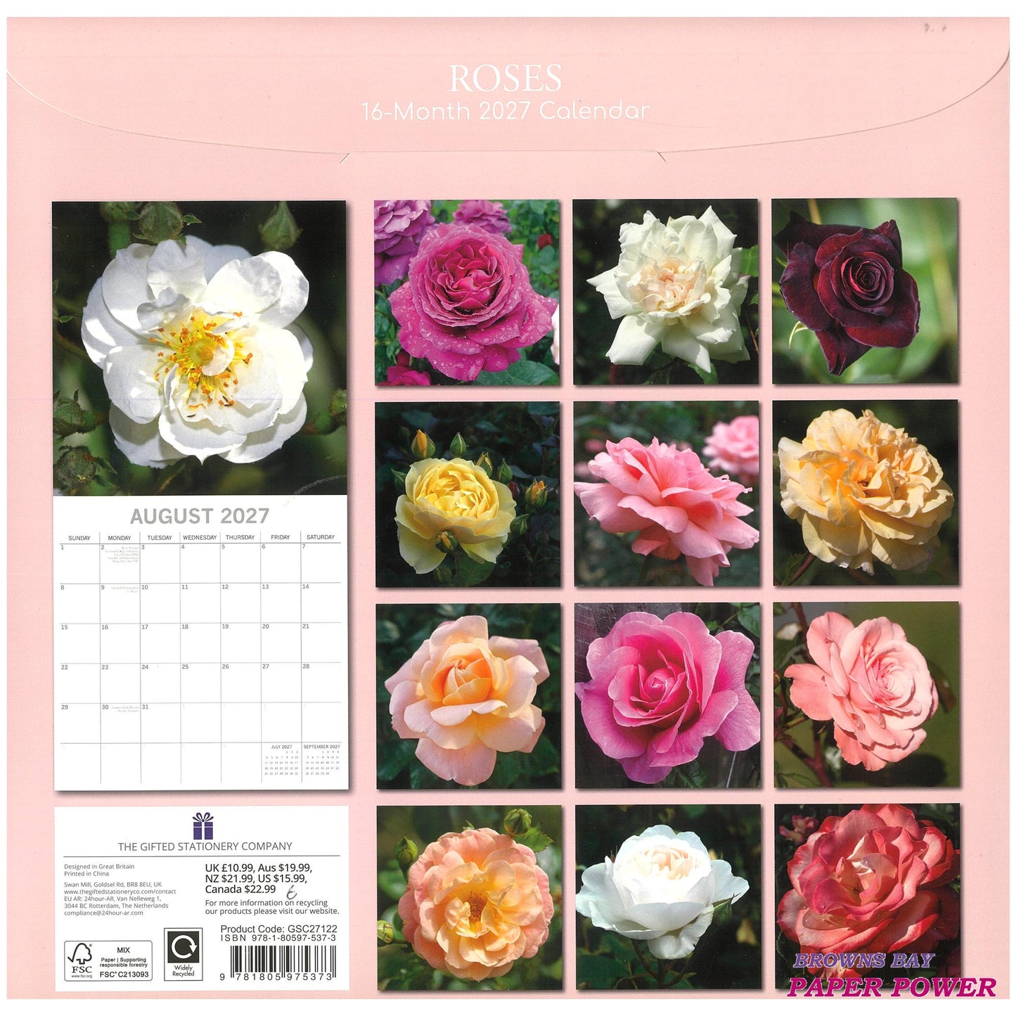 2027 Wall Calendar - Roses