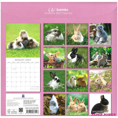 2027 Wall Calendar - Cute Bunnies