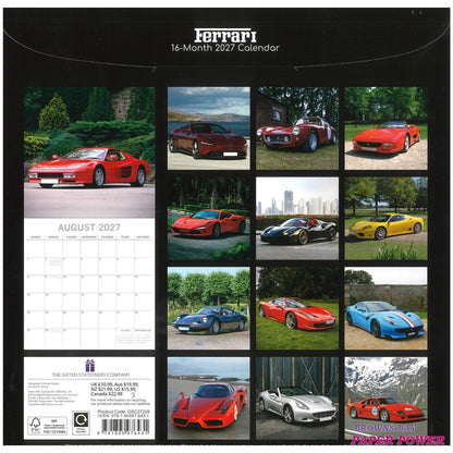 2027 Wall Calendar - Ferrari