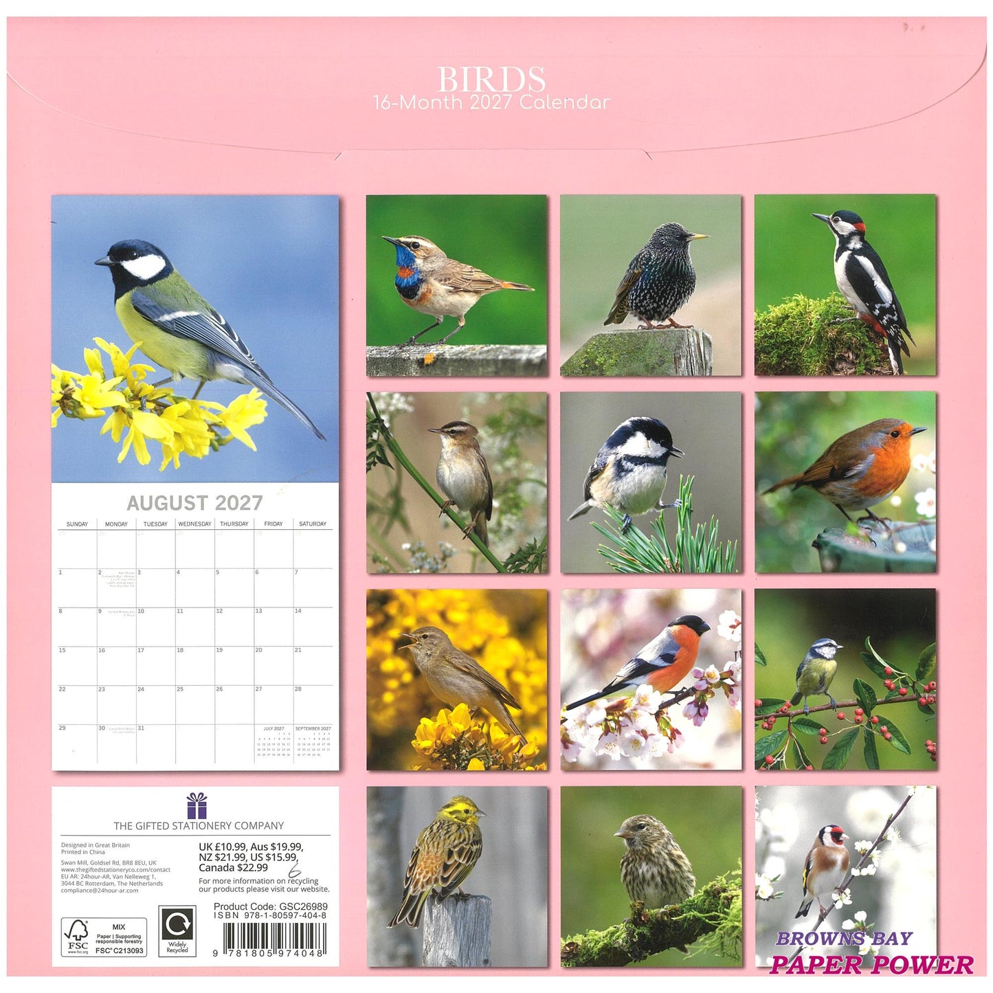 2027 Wall Calendar - Birds
