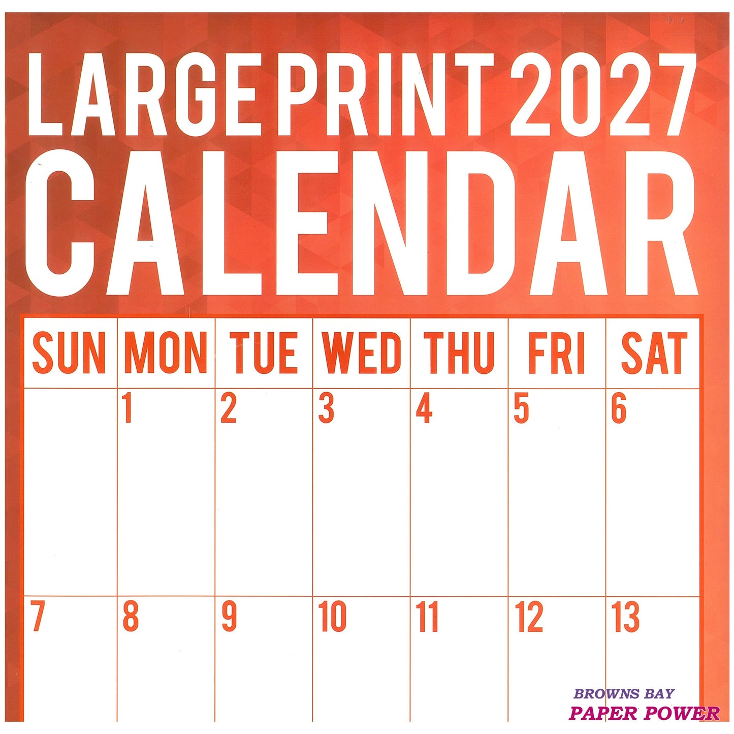 2027 Wall Calendar - Large Print