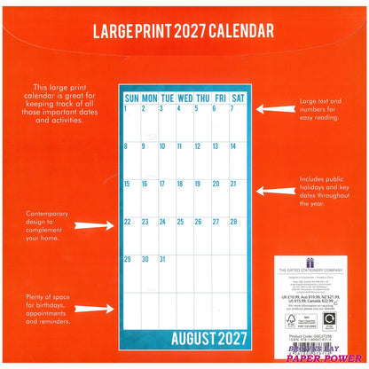 2027 Wall Calendar - Large Print
