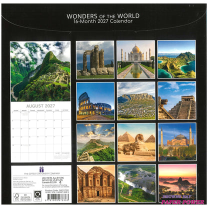 2027 Wall Calendar - Wonders Of The World