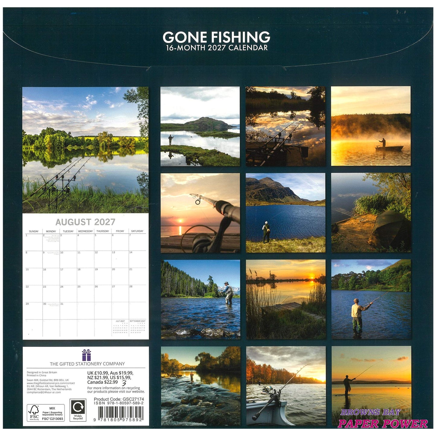 2027 Wall Calendar - Gone Fishing