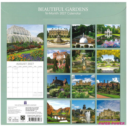 2027 Wall Calendar - Beautiful Gardens