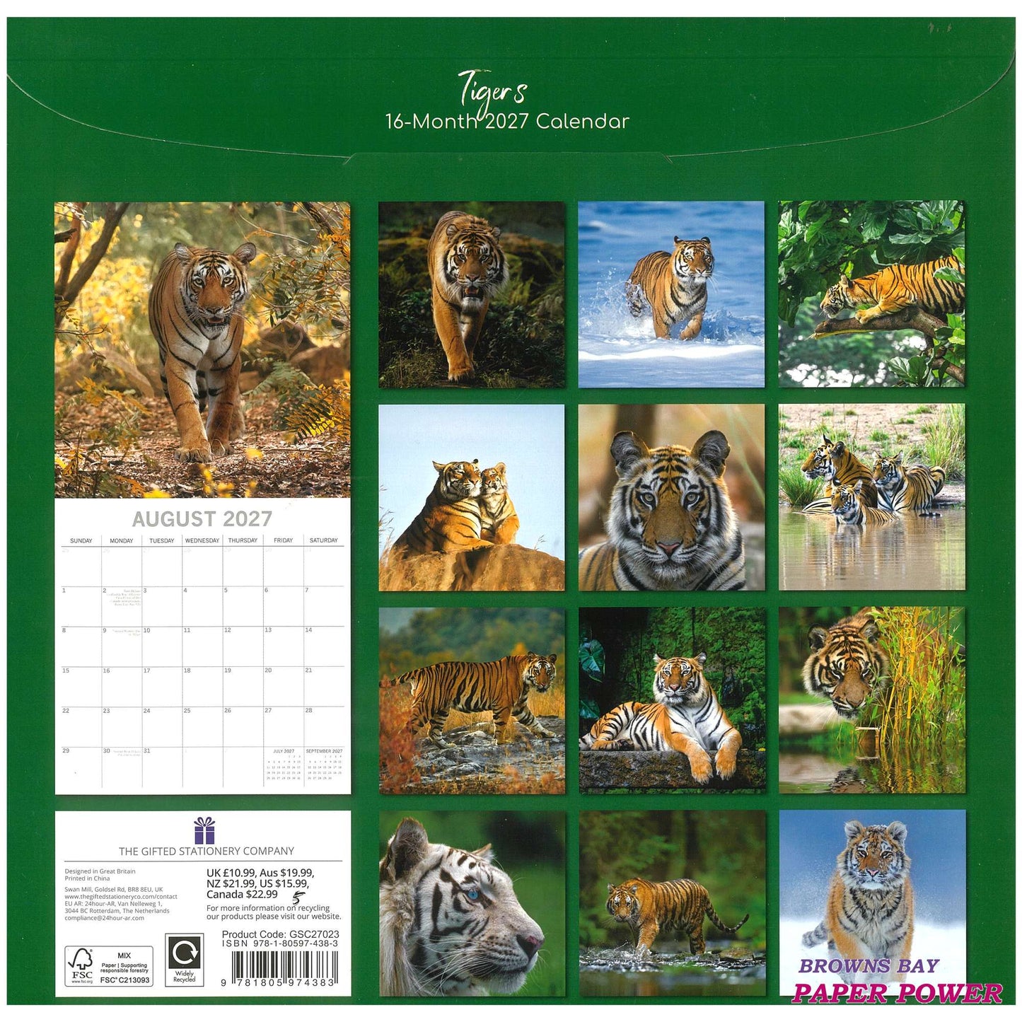 2027 Wall Calendar - Tigers