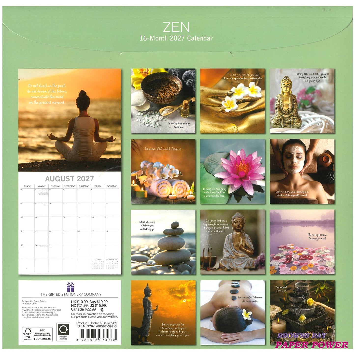 2027 Wall Calendar - Zen
