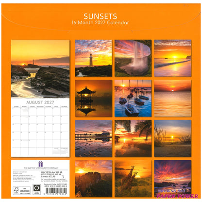 2027 Wall Calendar - Sunsets