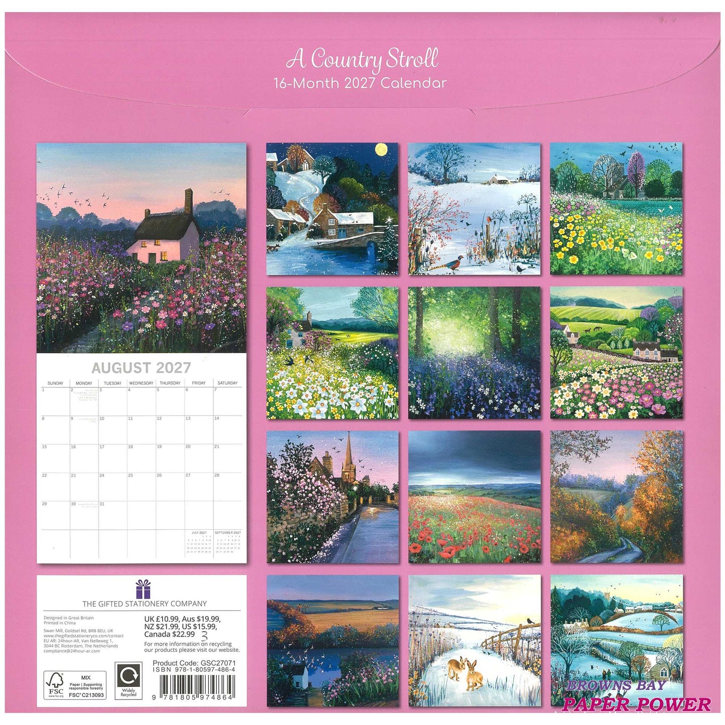 2027 Wall Calendar - A Country Stroll