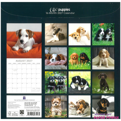 2027 Wall Calendar - Cute Puppies