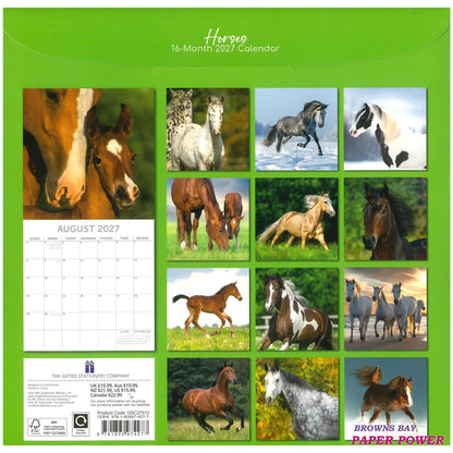 2027 Wall Calendar - Horses
