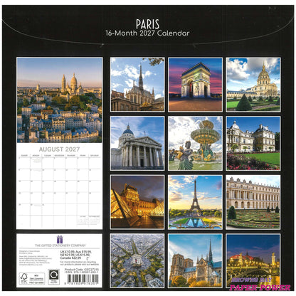 2027 Wall Calendar - Paris