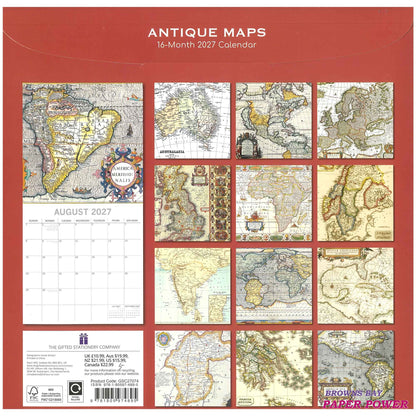 2027 Wall Calendar - Antique Maps