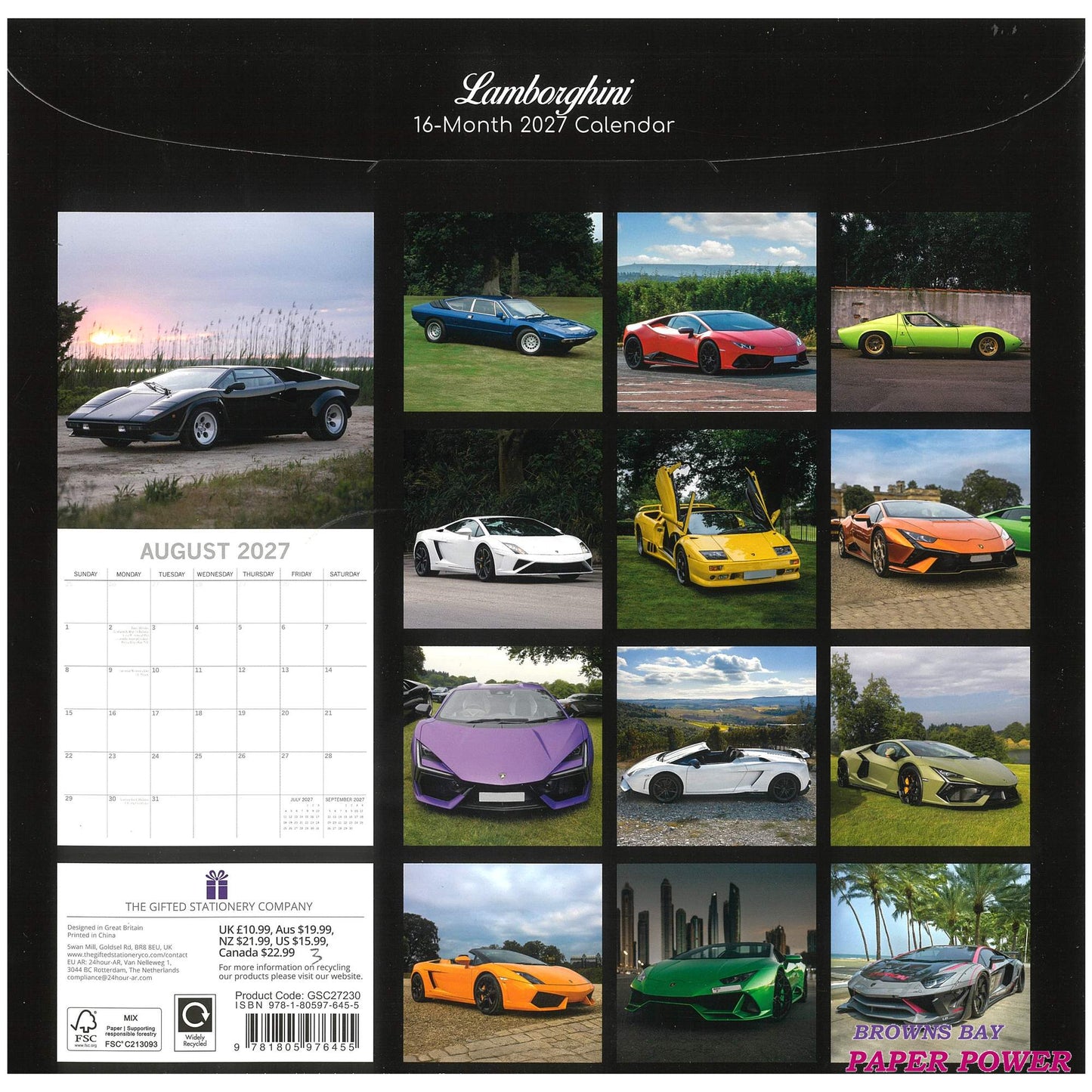 2027 Wall Calendar - Lamborghini