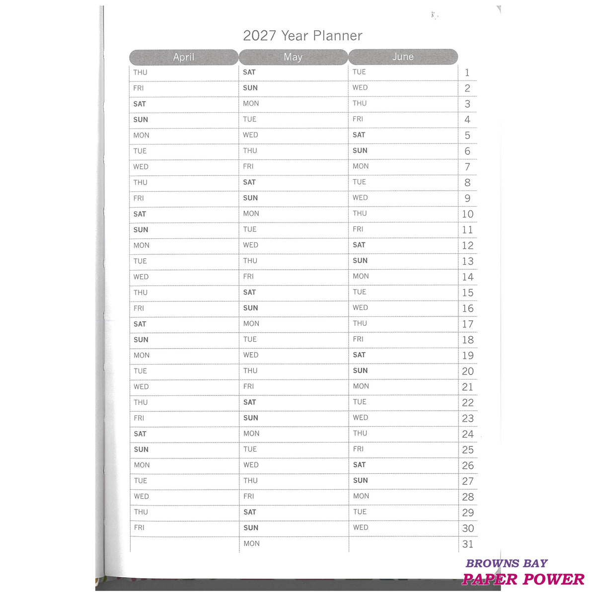 2027 A5 Diary Week to View - Monet