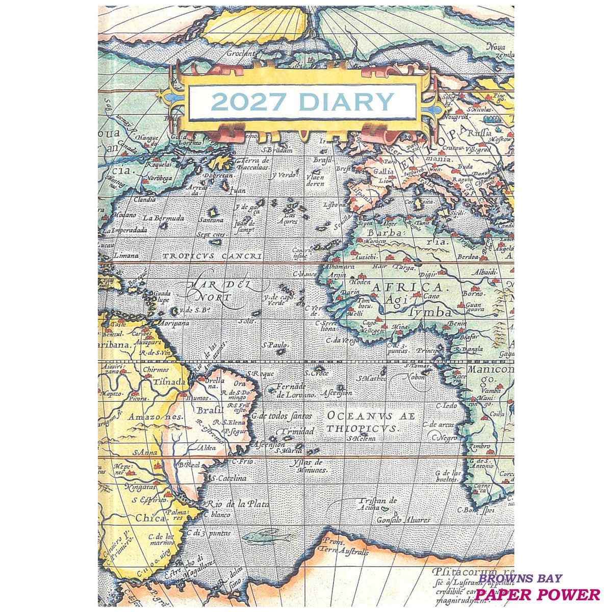 2027 A5 Diary Week to View - Antique Maps