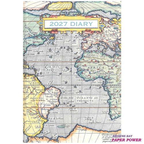 2027 A5 Diary Week to View - Antique Maps