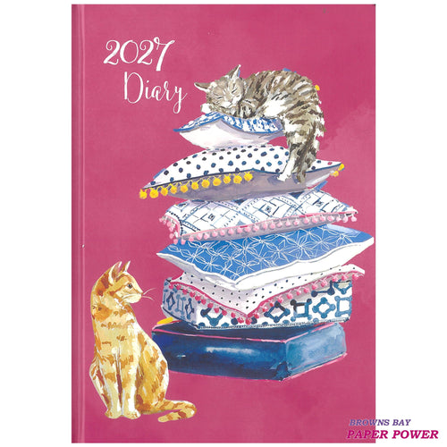 2027 A5 Diary Week to View - Cat Lovers