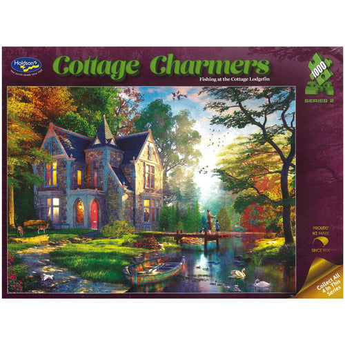 Jigsaw Puzzle 1000 Pcs Cottage Charmers - Fishing At The Cottage Lodgefin