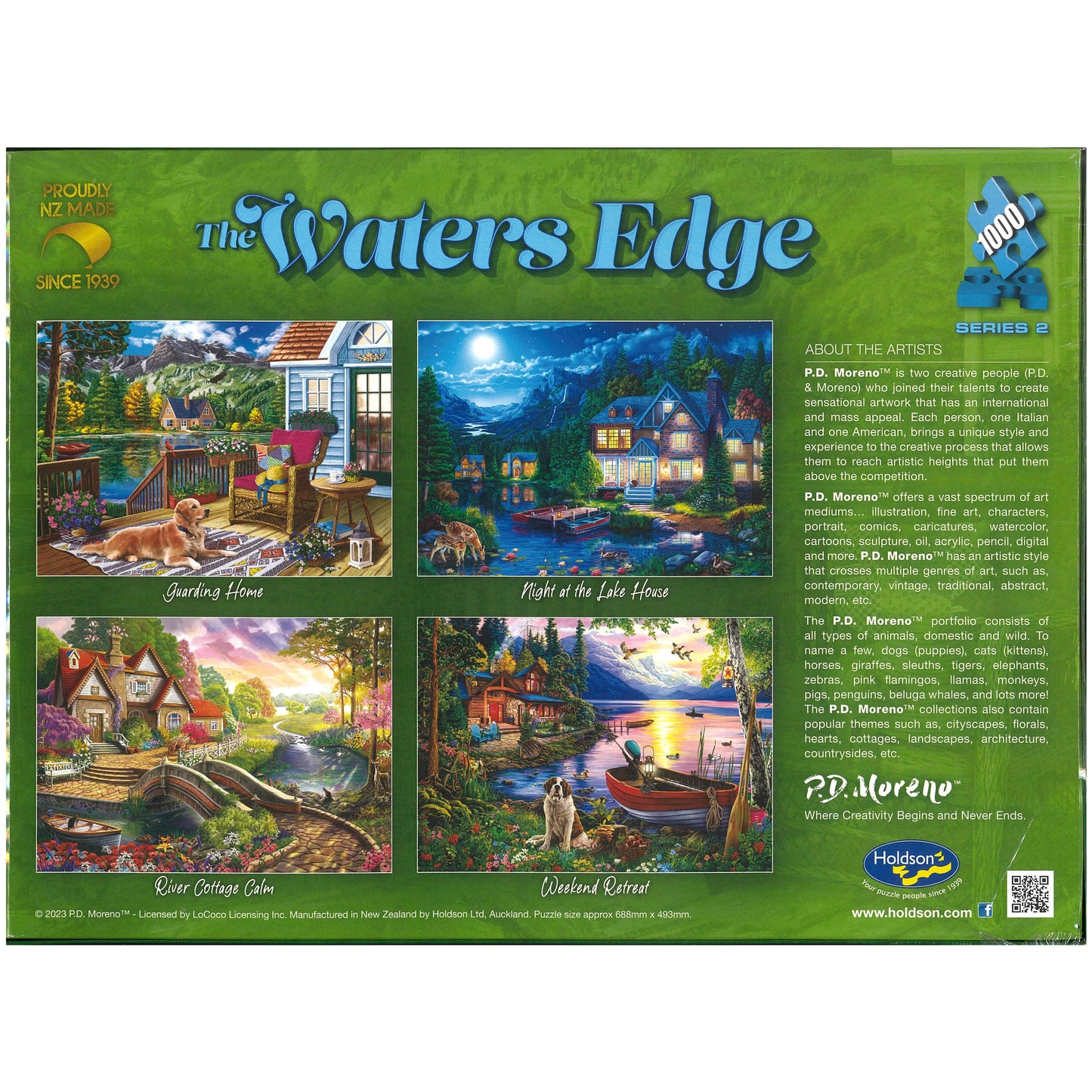 Jigsaw Puzzle 1000 Pcs The Waters Edge - Night At The Lake House