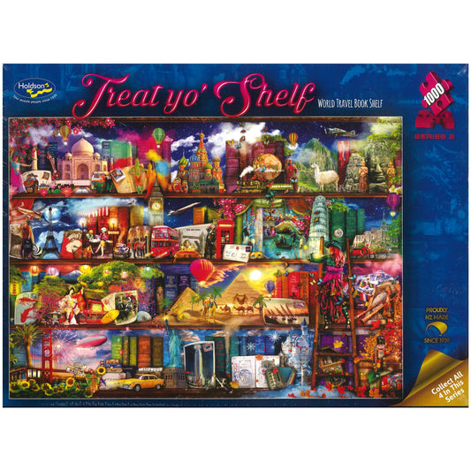 Jigsaw Puzzle 1000Pcs - Treat Yo' Shelf - World Travel Book Shelf