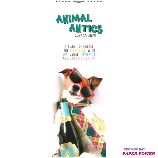 2027 Wall Slim Calendar Animal Antics