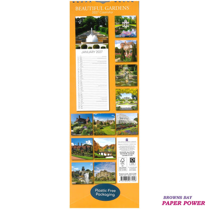 2027 Wall Slim Calendar Beautiful Gardens