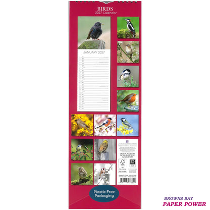 2027 Wall Slim Calendar Birds