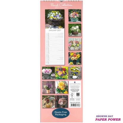 2027 Wall Slim Calendar Floral Collection