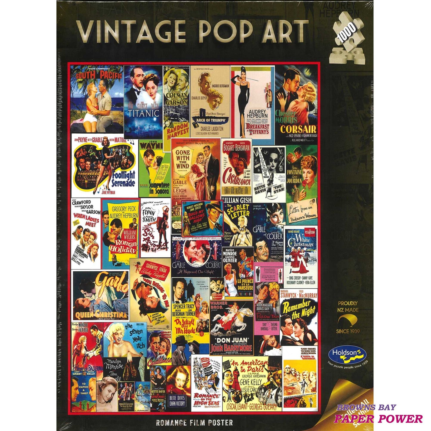 Jigsaw Puzzle 1000 Pcs Vintage Pop Art - Romance Film Poster