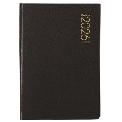 Collins Diary A52 Two Days Per Page Black