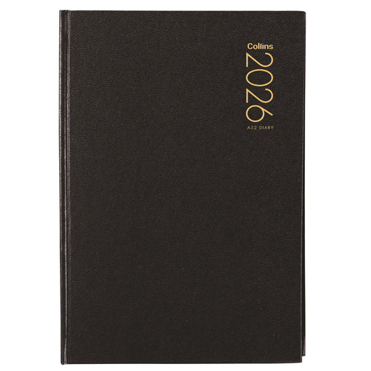 Collins Diary A52 Two Days Per Page Black