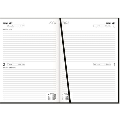 Collins Diary A52 Two Days Per Page Black