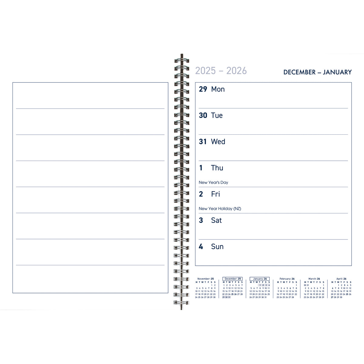 Collins 2026 Diary A5TS Week to View - Spiral Bound