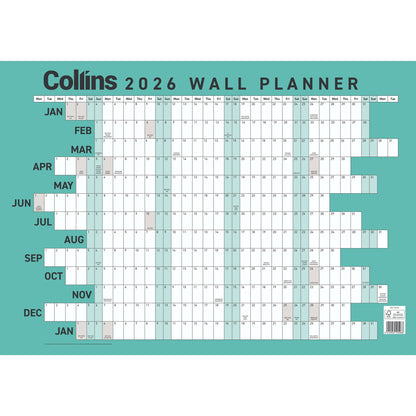 Collins 2026 Wallplanner Double Sided A2 / Unlaminated
