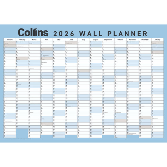 Collins 2026 Wallplanner Double Sided 990 x 700 / Laminated