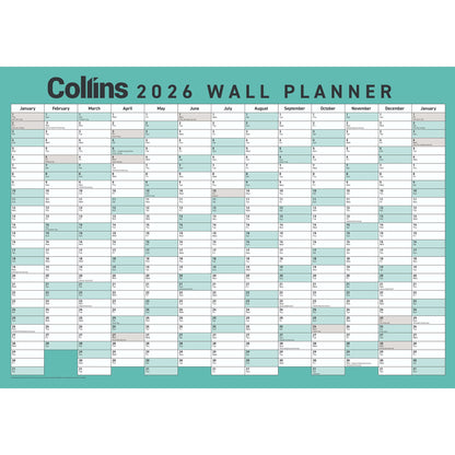 Collins 2026 Wallplanner Double Sided A2 / Laminated