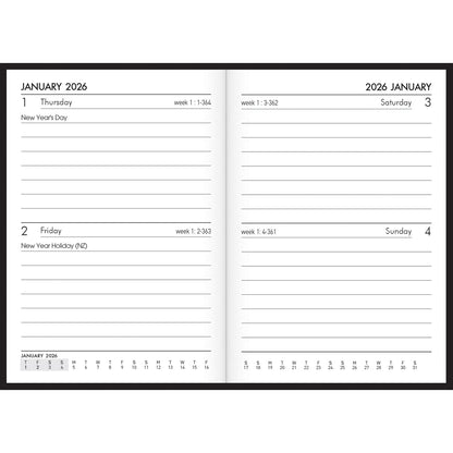 2026 Colins A72 Pocket Diary 2 Day Per Page - Red