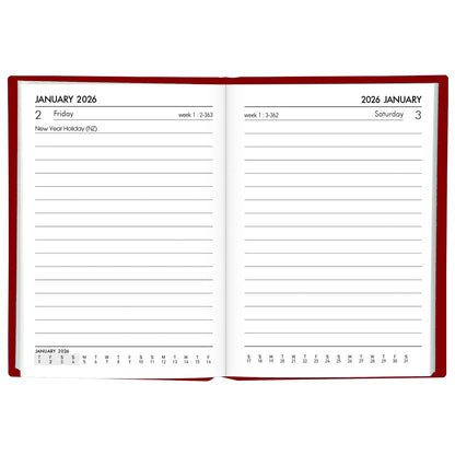 2026 Colins A71P Pocket Diary Day Per Page - Red
