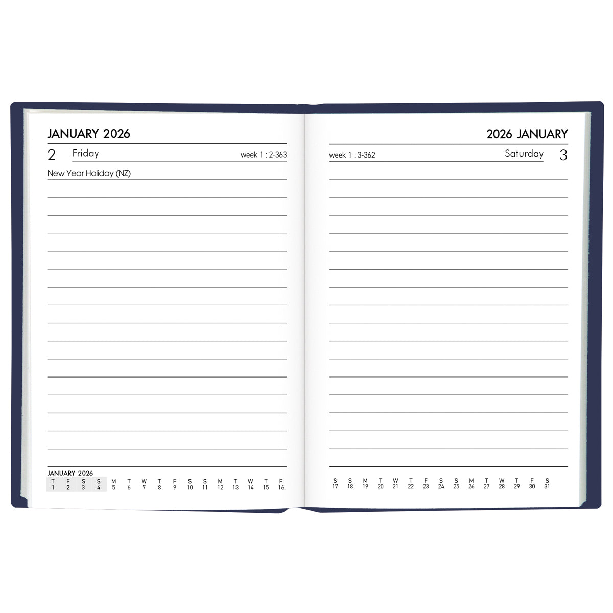 2026 Colins A71P Pocket Diary Day Per Page - Blue