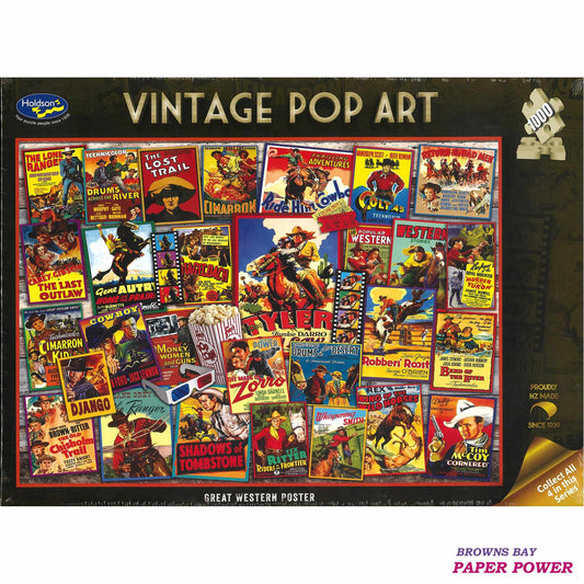 Jigsaw Puzzle 1000 Pcs Vintage Pop Art - Great Western Poster
