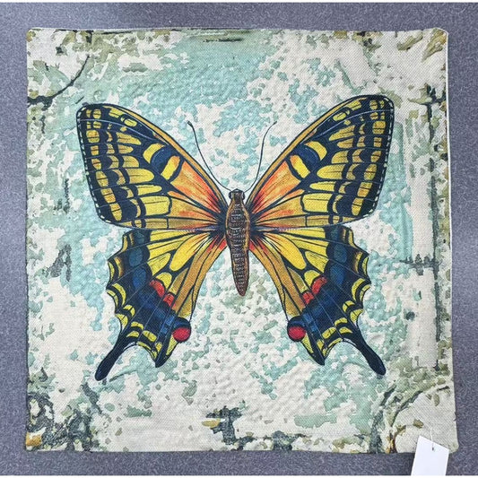 Cushion Cover Butterfly / Yellow