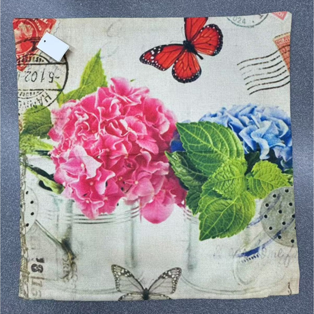 Cushion Cover Butterfly / Stamp