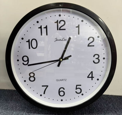 14’’ WALL CLOCK ROUND - NO Tick Tock - Black