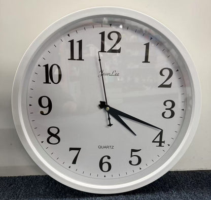12’’ WALL CLOCK ROUND - NO Tick Tock - White