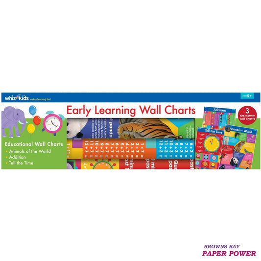 Whiz Kids 3 Pack Wall Charts - Early Learning