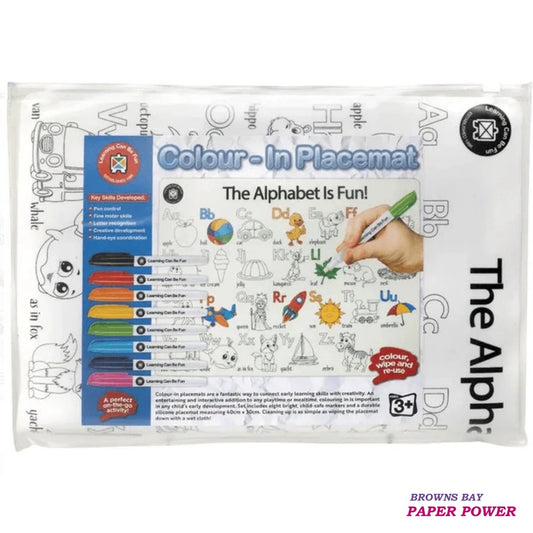 The Alphabet is Fun! Colour-In Placemat Set