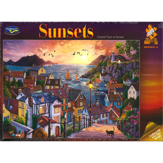 Jigsaw Puzzle 1000 Pcs NZ Made Sunsets - Coastal Town At Sunset